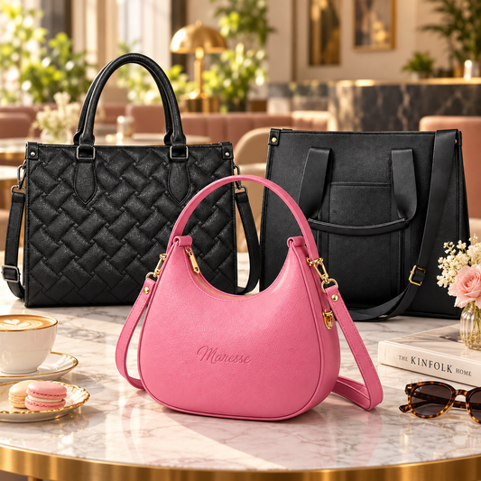 Maresse Faux Leather 2 Tote Bags for Women + FREE Hobo Bag