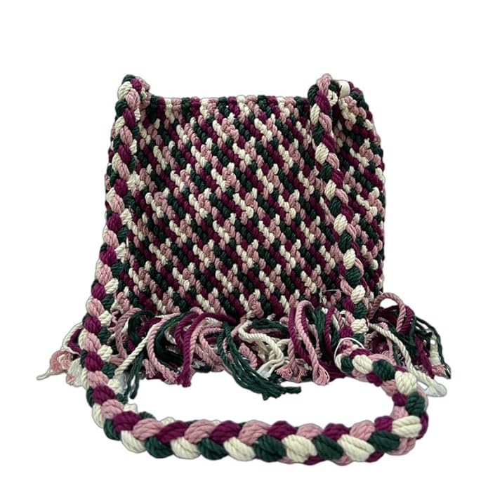 Handcrafted Multicolored Macrame Bag for Women (VibrantWeave)