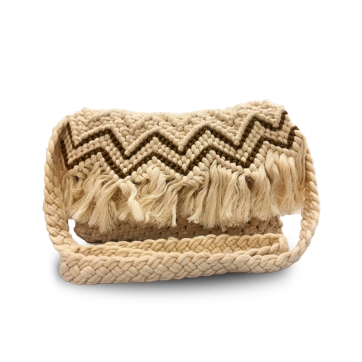 Handmade Stylish Macrame Bag for Women (FringeFusion)