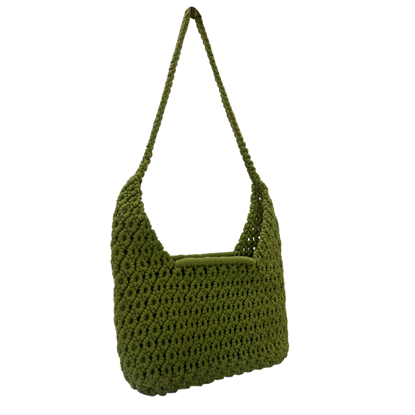 Handcrafted Olive Green Macrame Bag for Women (Forestique)