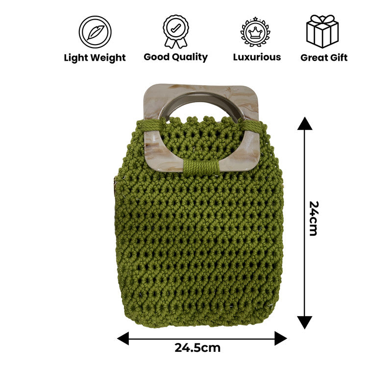Luxurious Macrame Purse with Natural Cotton Rope Strap (Luxolive)