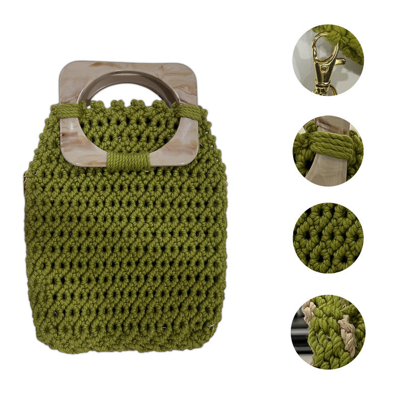 Luxurious Macrame Purse with Natural Cotton Rope Strap (Luxolive)