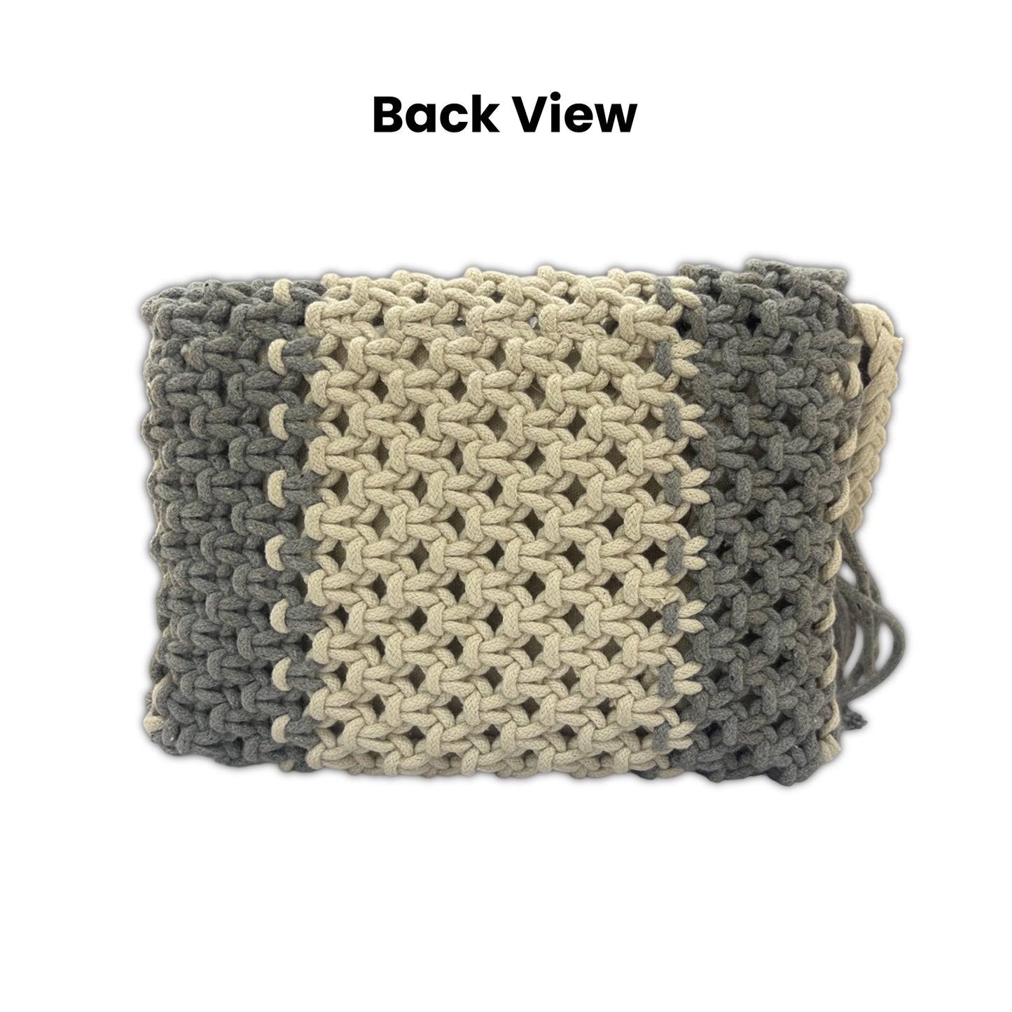 Handcrafted Macrame Grey Sling Bag for Women (Mistletoe)