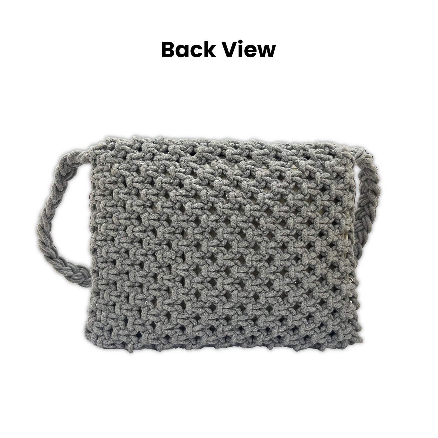Handmade Macrame Grey Crossbody Bag for Women (Mist)