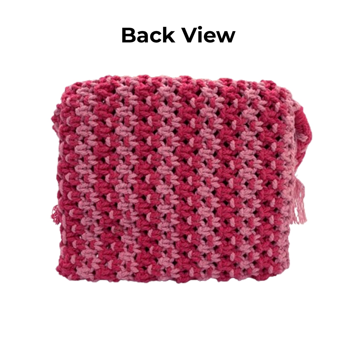 Handmade Pink Macrame Bag with Fringe for Women (PinkPetal)