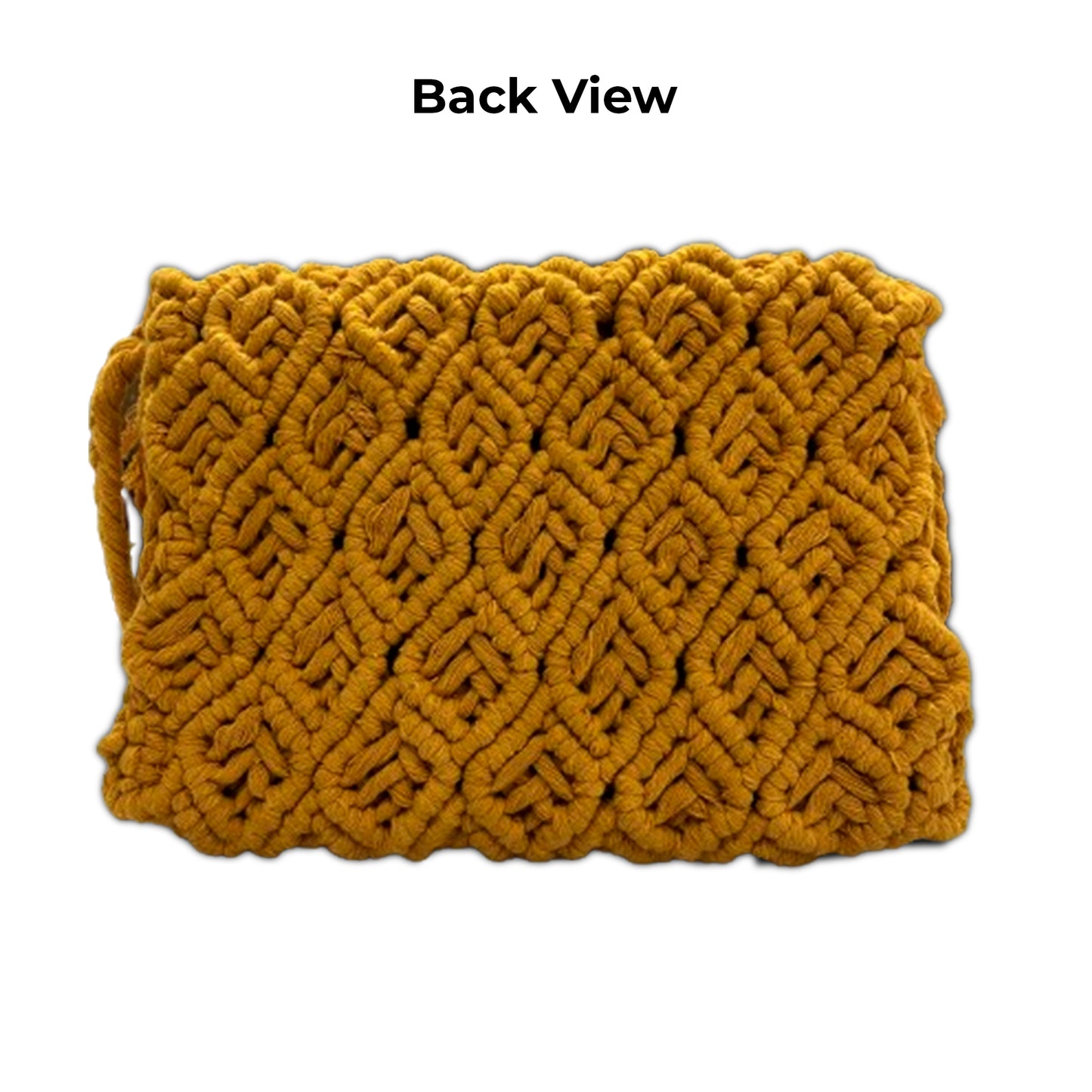 Handmade Yellow Macrame Bag with Fringe for Women (Sunburst)