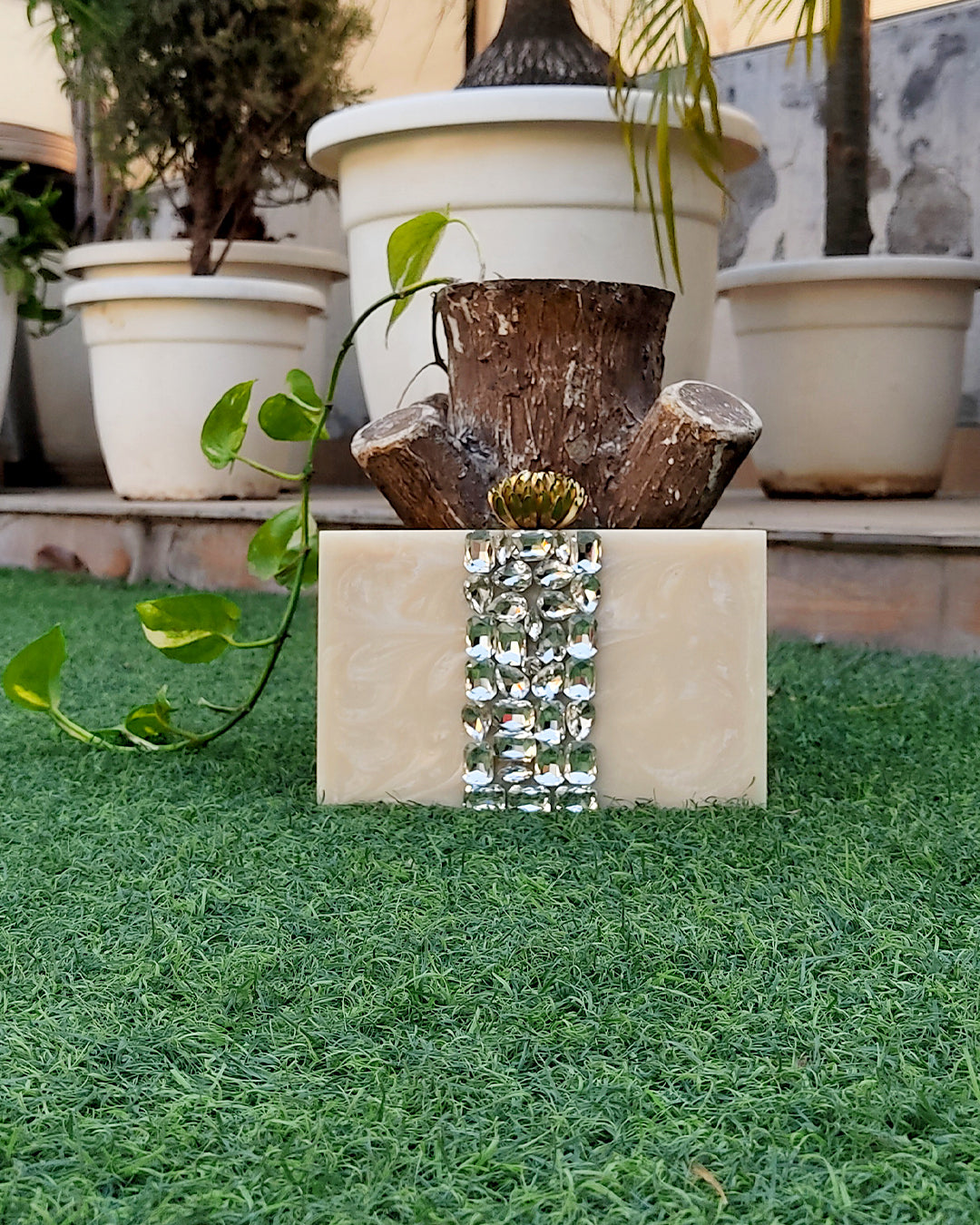 Handcrafted Resin Clutch with Embellished Stones for Women (Core)