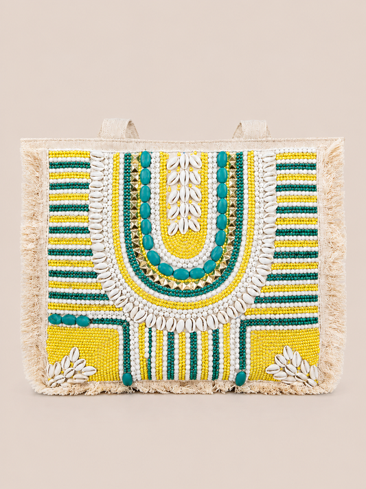 Hancrafted Bohemian Jute Tote Bag for Women (Nirvaan)