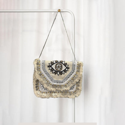 Women Ethnic Embellished Handmade Designer Boho Bag (Evil Eye Wonder)
