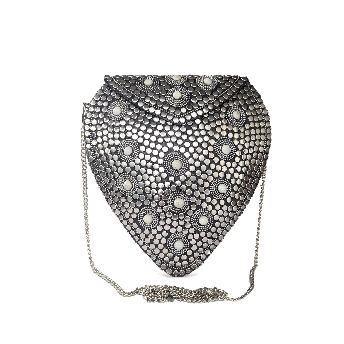 Handcrafted Heart-Shaped Metal Clutch for Women (Hridaya)