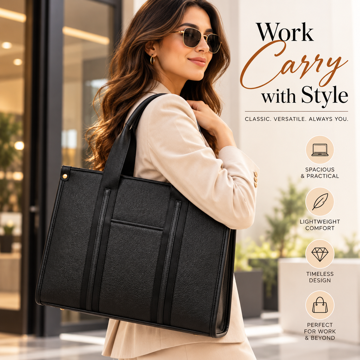 Maresse Black Woven Tote + Free Tan Macramé Sling Bag Combo for Women