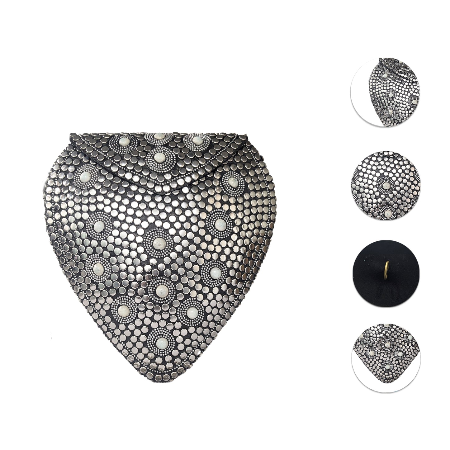 Handcrafted Heart-Shaped Metal Clutch for Women (Hridaya)