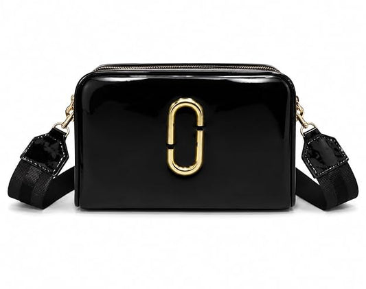 Maresse Shining Box Broad Strap Crossbody Bag Metallic Gold