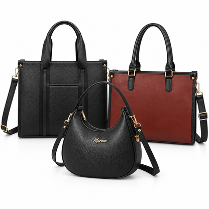 Maresse Faux Leather 2 Tote Bags for Women + FREE Hobo Bag