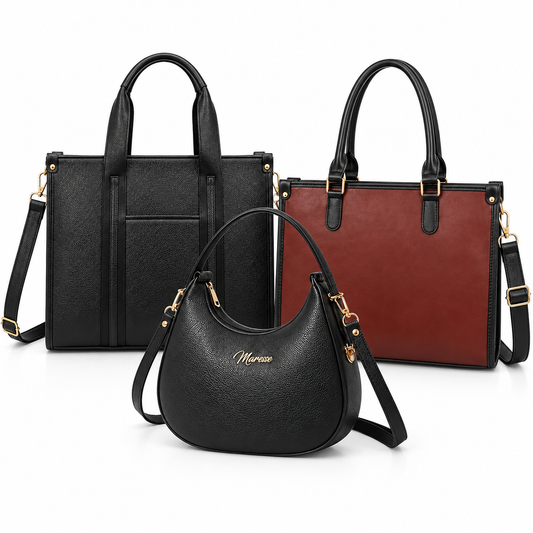 Maresse Faux Leather 2 Tote Bags for Women + FREE Hobo Bag