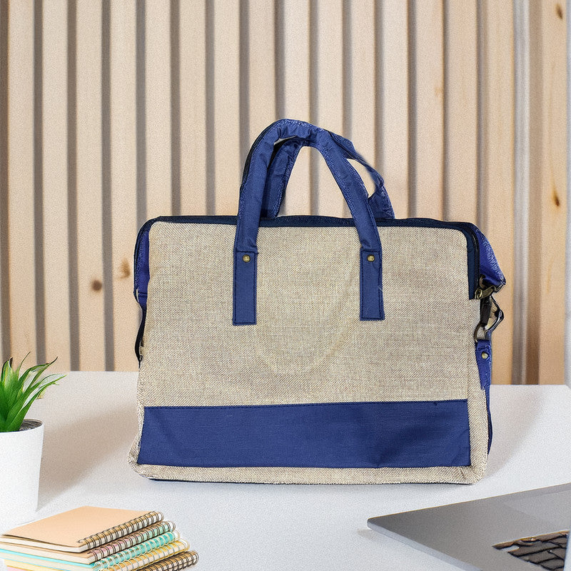 Jute Blue Laptop Bag for Men and Women