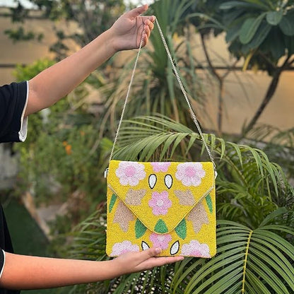 Women Ethnic Embellished Handmade Boho Bag (Flower Bloom)