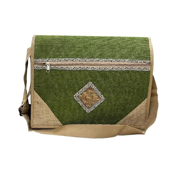Handcrafted Green Jute Laptop Bag for Men Women – Rey Retails
