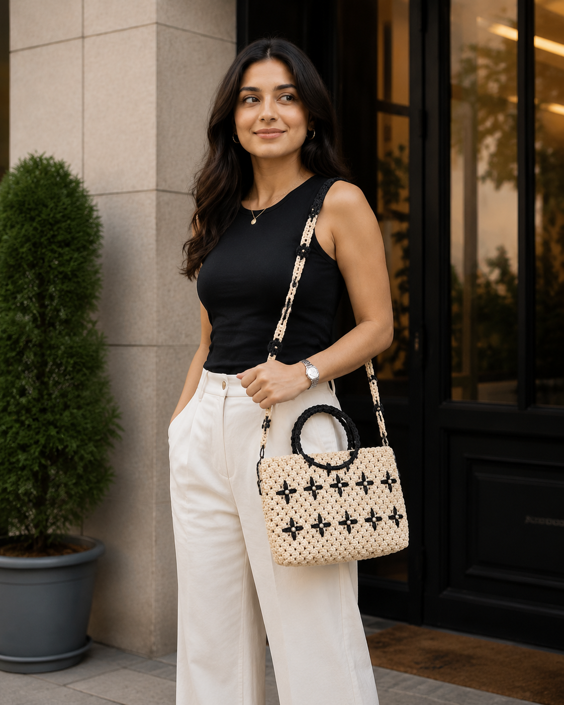 Handmade Macrame Tote Bag for Women (Macrelia)