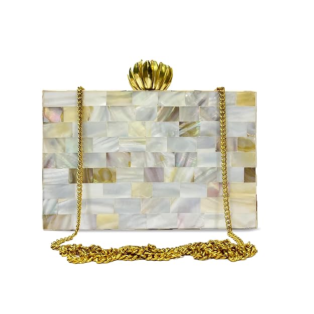 Luxurious Mother of Pearl Designer Clutch for Women