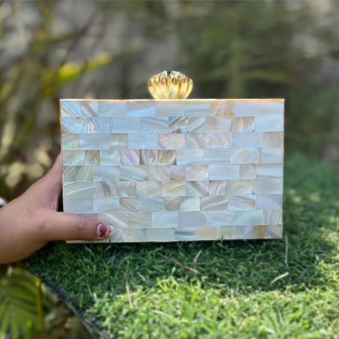 Luxurious Mother of Pearl Designer Clutch for Women