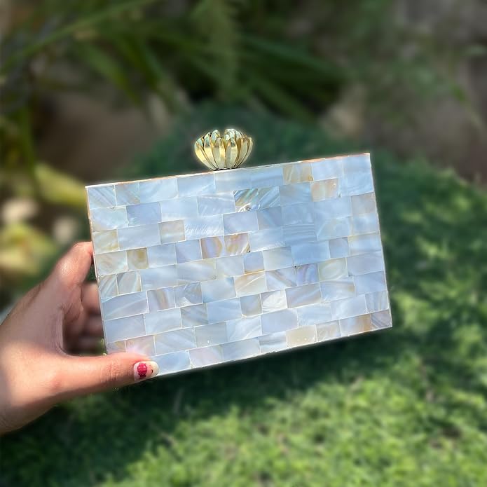 Luxurious Mother of Pearl Designer Clutch for Women