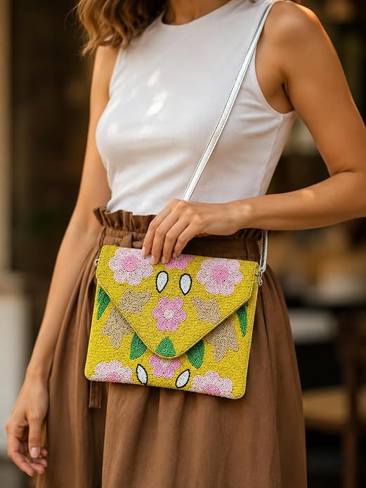 Women Ethnic Embellished Handmade Boho Bag (Flower Bloom)