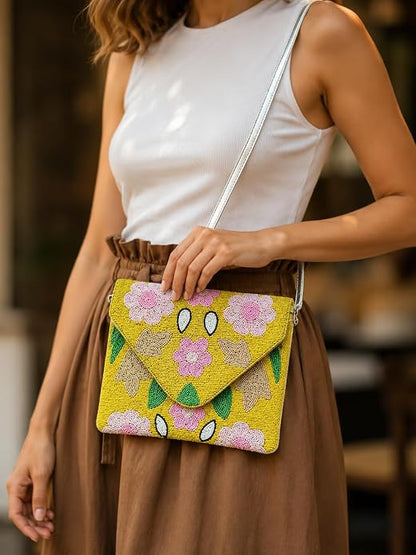 Women Ethnic Embellished Handmade Boho Bag (Flower Bloom)