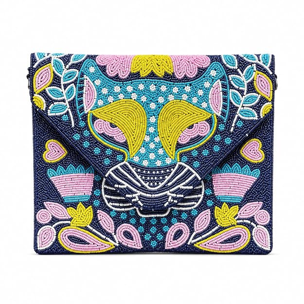 Women Ethnic Embellished Handmade Boho Bag (Blue Mirage)