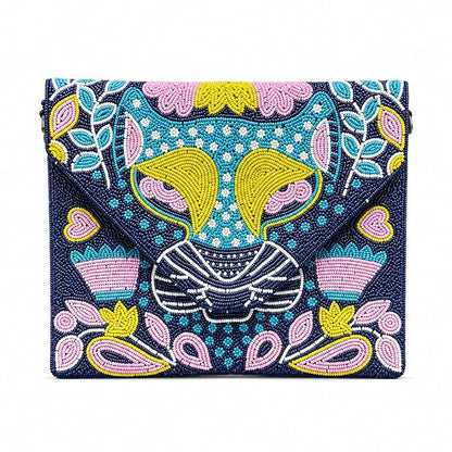 Women Ethnic Embellished Handmade Boho Bag (Blue Mirage)