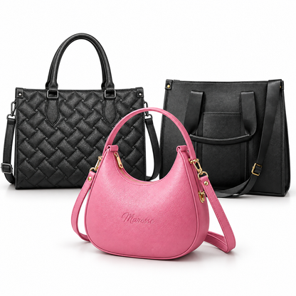 Maresse Faux Leather 2 Tote Bags for Women + FREE Hobo Bag