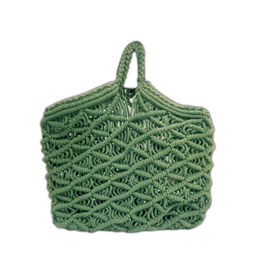 Handcrafted Macrame Green Tote Bag for Women (Seafoam Serenity)