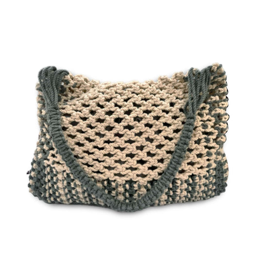 Handcrafted Macrame Bag with Shoulder Strap for Women (Seascape)