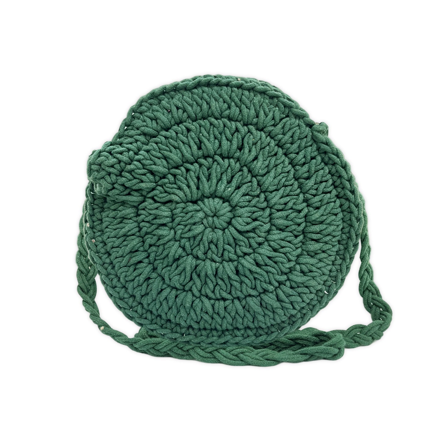 Handcrafted Macrame Round Crochet Crossbody Bag for Women (SpiralSea)