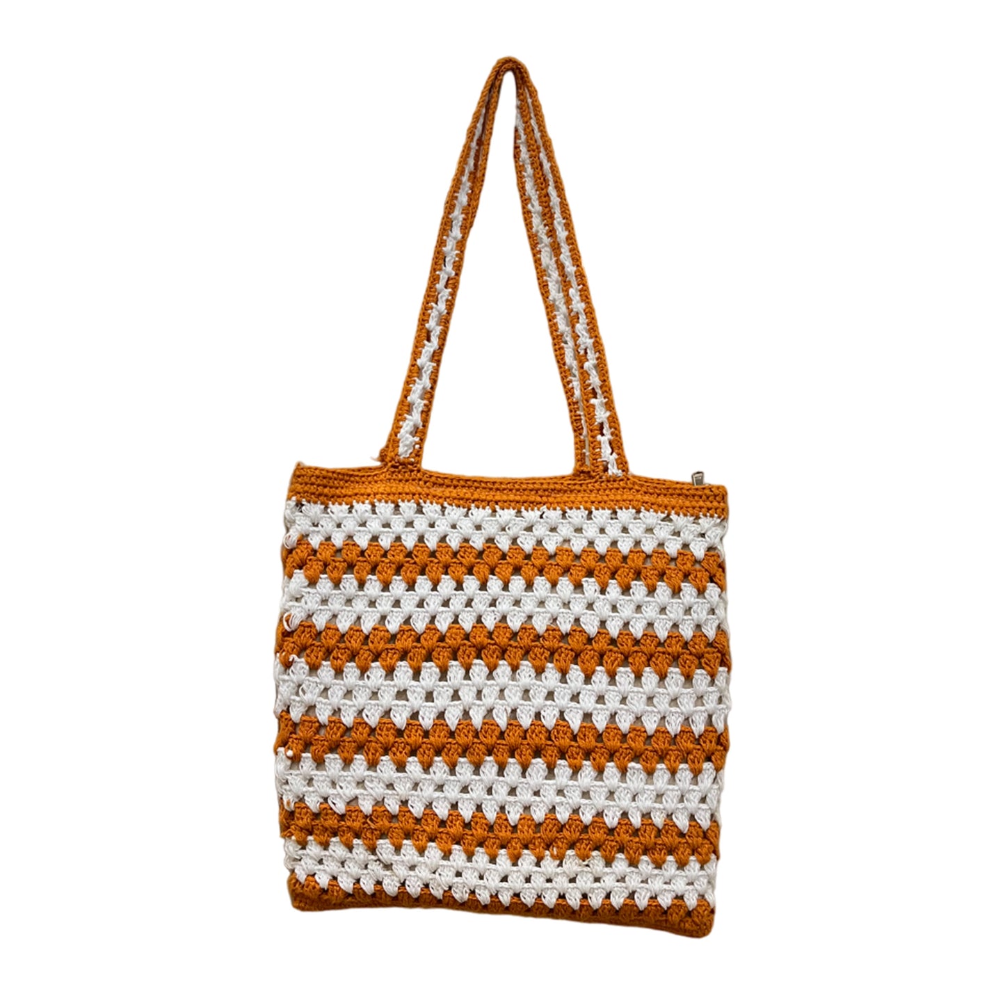 Handcrafted Macrame Orange Tote Bag for Women (Orange Loom)