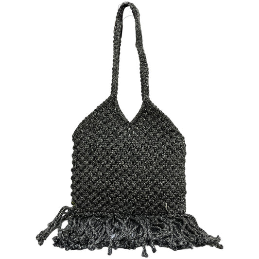 Handcrafted Black Macrame Shoulder Bag for Women (Shadow)