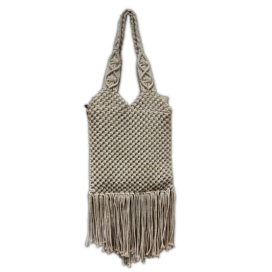 Hancrafted Brown Macrame Tote Bag for Women (BrownBreeze)