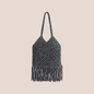 Handcrafted Black Macrame Shoulder Bag for Women (Shadow)