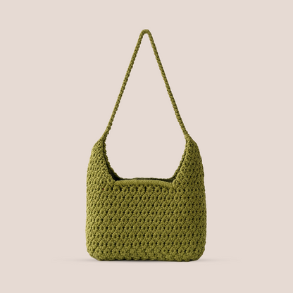 Handcrafted Olive Green Macrame Bag for Women (Forestique)