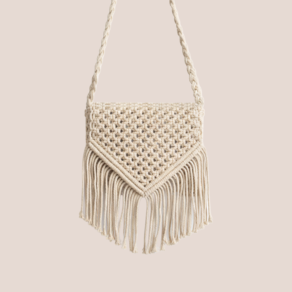 Handcrafted Macrame Bag with Braided Strap for Women (WovenEssence)