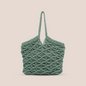 Handcrafted Macrame Green Tote Bag for Women (Seafoam Serenity)