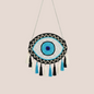 Handcrafted Blue Evil Eye Beaded Crossbody Boho Purse
