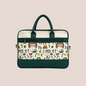 Maresse Green Printed Jute Laptop Bag for Men and Women