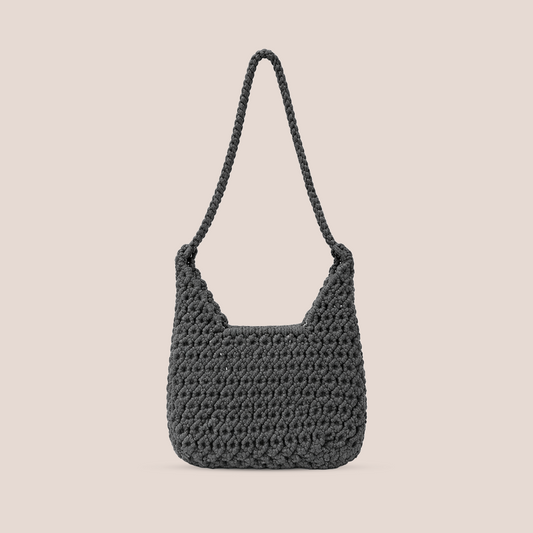 Handcrafted Macrame Grey Tote Bag(EcoLuxe)