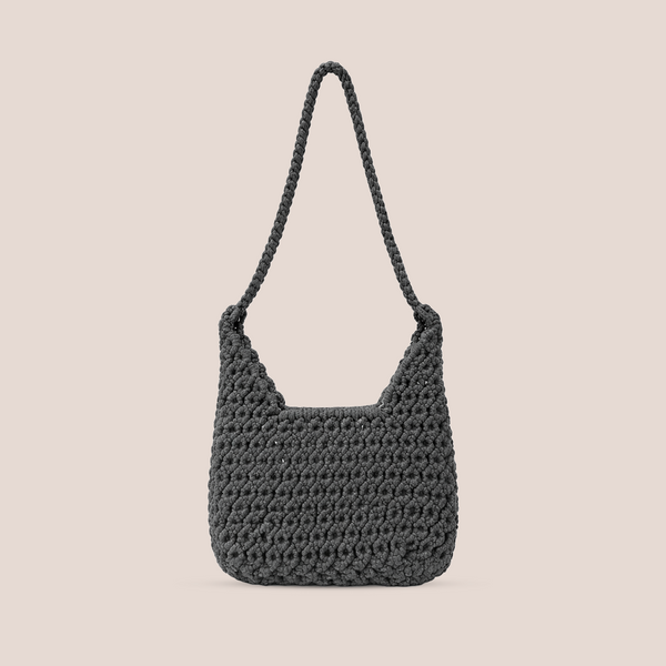 Handcrafted Macrame Grey Tote Bag(EcoLuxe)