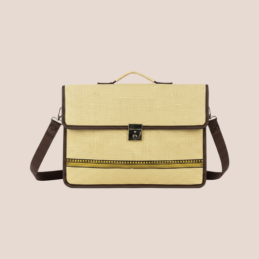 Eco-Friendly Unisex Brown Jute Laptop Bag