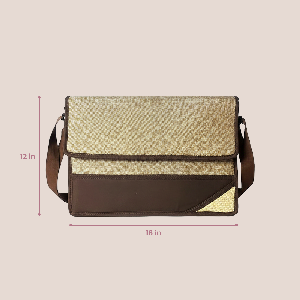 Unisex Jute Laptop Bag – Brown & Handcrafted