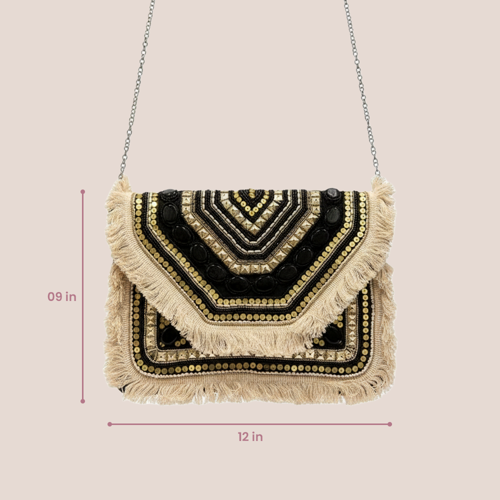 Handmade Ethnic Boho Bag (Midnight Marble)