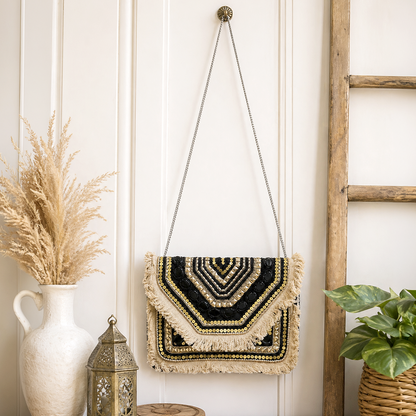 Handmade Ethnic Boho Bag (Midnight Marble)
