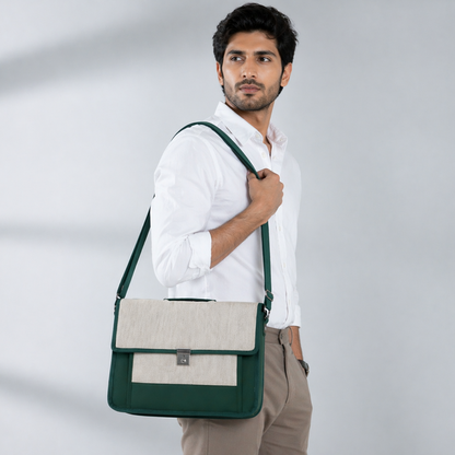 Maresse Green Artistic Laptop Bag for Men & Women